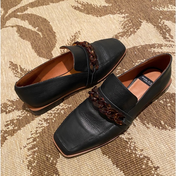Angel Alarcon Flat Slip-On Tortoise Chain Link Loafers 40/9 - Picture 2 of 11